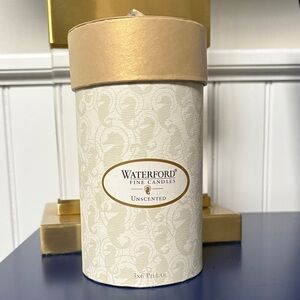 Waterford Cream Unscented Pillar Candle~ GORGEOUS BRAND NEW